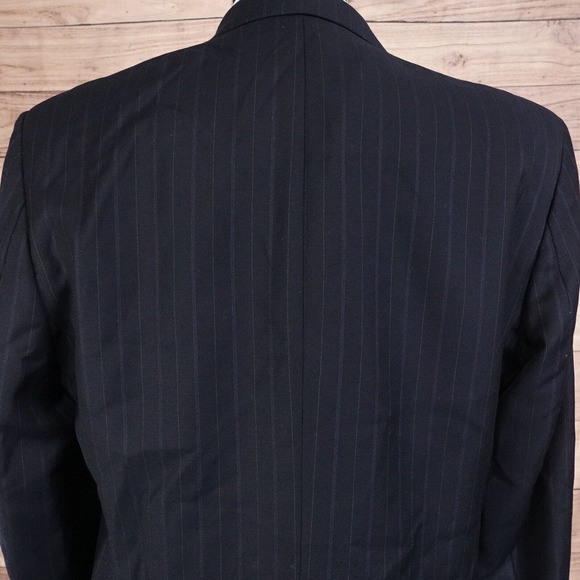 VINTAGE LAUREN RALPH LAUREN WOOLMARK PINSTRIPE SPORT COAT BLAZER SUIT JACKET 40L - Picture 5 of 10